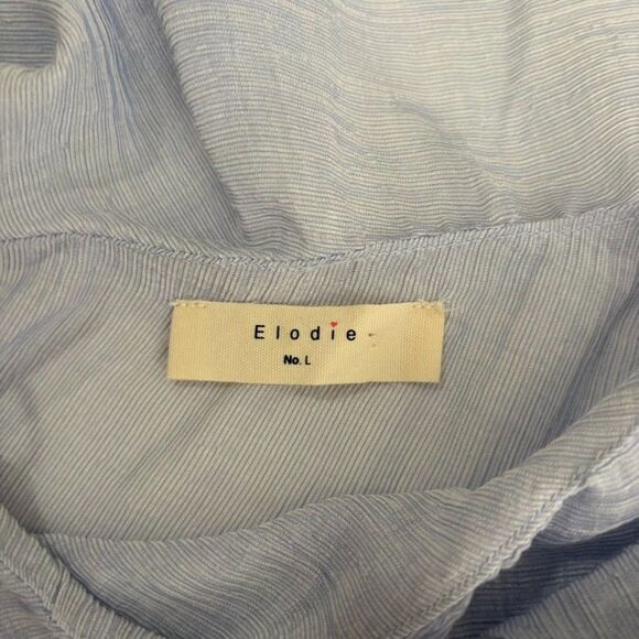 Elodie Blouse Women's Large Blue Ruffle One Shoulder Boho Casual Top Shirt - Picture 7 of 8